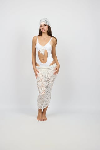 Lace Skirt — Bianco 1