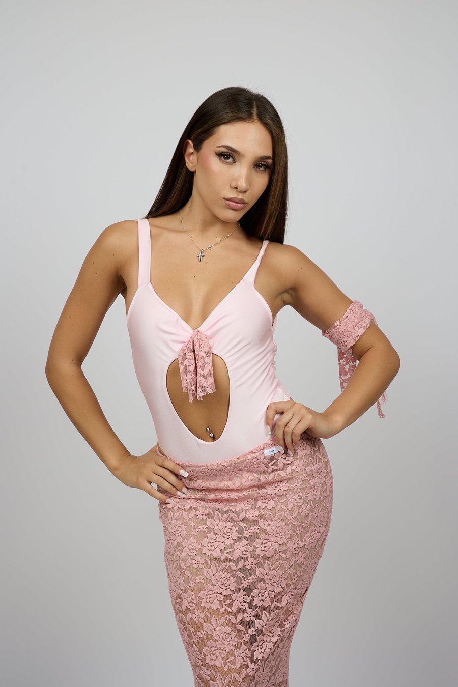 Lace Skirt — Rosa — vista alternativa RêveStudio
